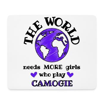 Die Welt braucht mehr Mädchen, die Camogie spielen. - Mousepad (Querformat) - Weiß - Vorne