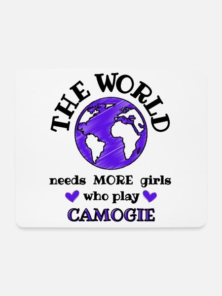 Die Welt braucht mehr Mädchen, die Camogie spielen. - Mousepad (Querformat) - Weiß