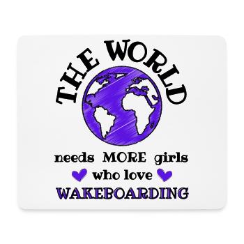 Le monde a besoin de plus de filles qui aiment le wakeboard - Tapis de souris (format paysage) - blanc - Devant