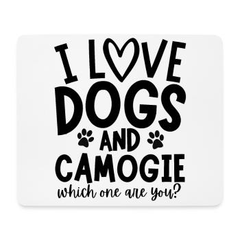 Ich liebe Hunde und Camogie. Welcher bist du? - Mousepad (Querformat) - Weiß - Vorne