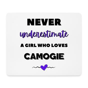 Ne sous-estimez jamais une fille qui aime la camogie - Tapis de souris (format paysage) - blanc - Devant