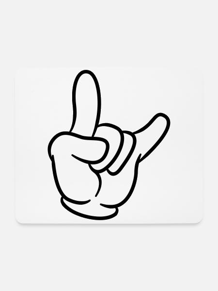 hand party symbol - Mousepad (Querformat) - Weiß