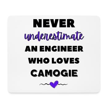Unterschätzen Sie niemals einen Ingenieur, der Camogie liebt - Mousepad (Querformat) - Weiß - Vorne