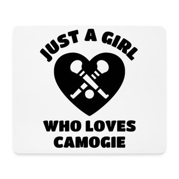 Nur ein Mädchen, das Camogie liebt. - Mousepad (Querformat) - Weiß - Vorne