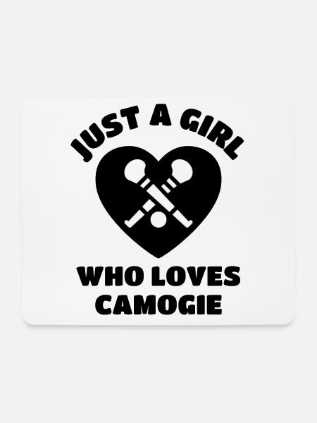 Nur ein Mädchen, das Camogie liebt. - Mousepad (Querformat) - Weiß