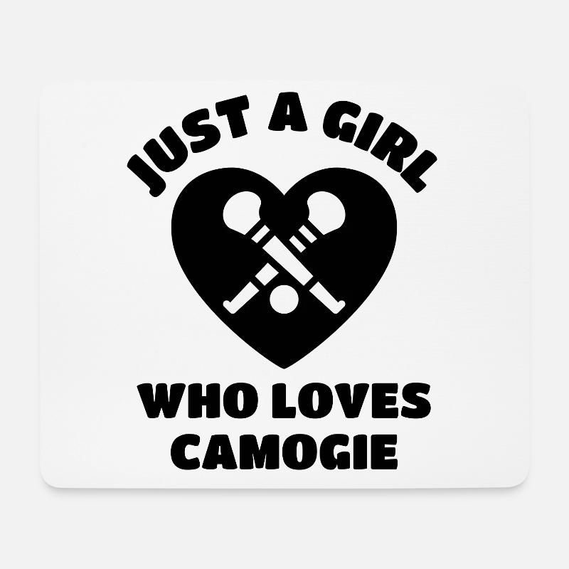 Nur ein Mädchen, das Camogie liebt. - Mousepad (Querformat) - Weiß