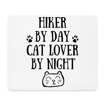 Hiker by day. Cat lover by night. - Mouse Pad (horizontal) - white - Front
