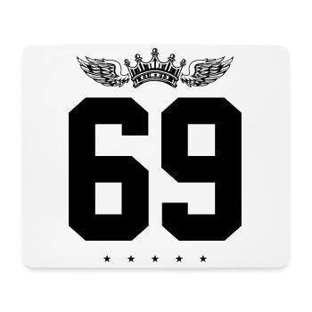 69 Zahl Krone - Mousepad (Querformat) - Weiß - Vorne