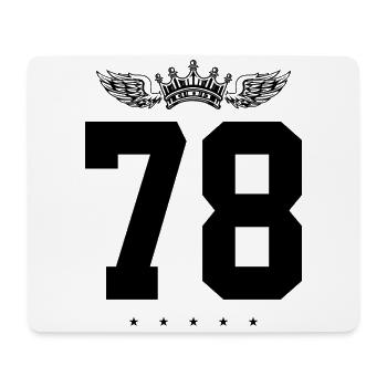 78 Number crown - Mouse Pad (horizontal) - white - Front