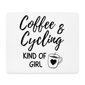 Coffee & cycling kind of girl. - Mouse Pad (horizontal) - white - Front