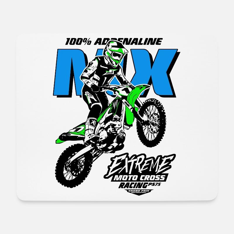 Moto Cross - Motocross - Supercross - MX - SX - Mousepad (Querformat) - Weiß