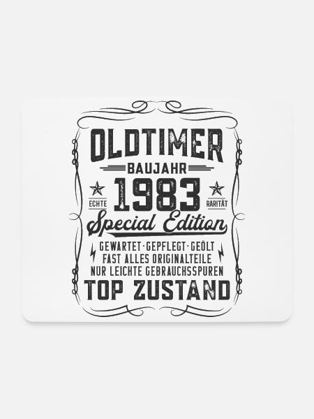 Oldtimer Baujahr 1983 Jahrgang Geburtstag Geschenk - Mousepad (Querformat) - Weiß