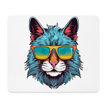 Luchs mit Sonnenbrille - Mousepad (Querformat) - Weiß - Vorne