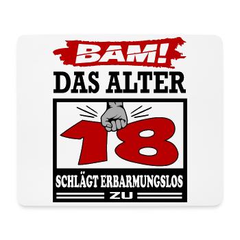 Geburtstag 18 Bam Boom Bombe Alter schlägt zu - Mousepad (Querformat) - Weiß - Vorne