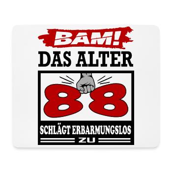 Geburtstag 88 Bam Boom Bombe Das Alter schlägt zu - Mousepad (Querformat) - Weiß - Vorne