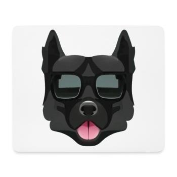Black Dog with Sunglasses - Mouse Pad (horizontal) - white - Front