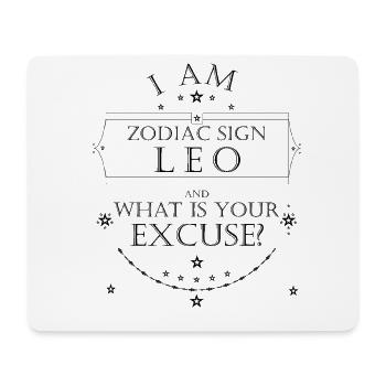 Sternzeichen Löwe. Was ist deine Ausrede? Schwarz - Mousepad (Querformat) - Weiß - Vorne
