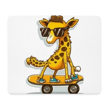Girafe de skateboard - Tapis de souris (format paysage) - blanc - Devant
