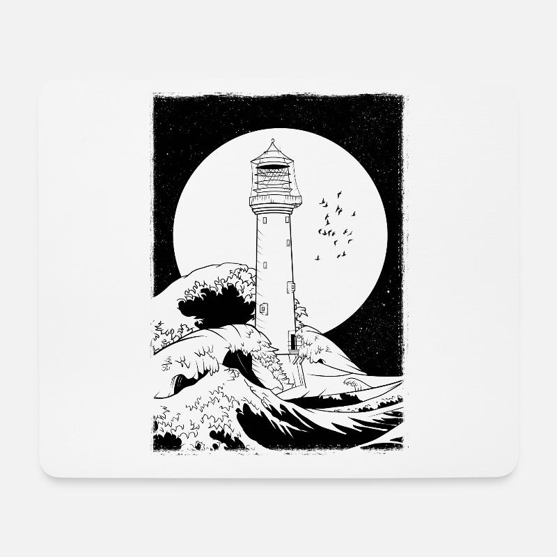 bell rock lighthouse black only shirt amazon - Mousepad (Querformat) - Weiß