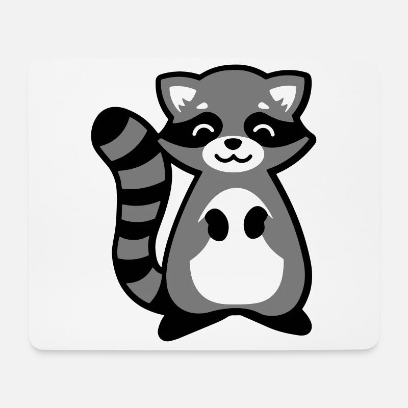 Waschbär Tierkind Geschenkidee raccoon gift idea - Mousepad (Querformat) - Weiß