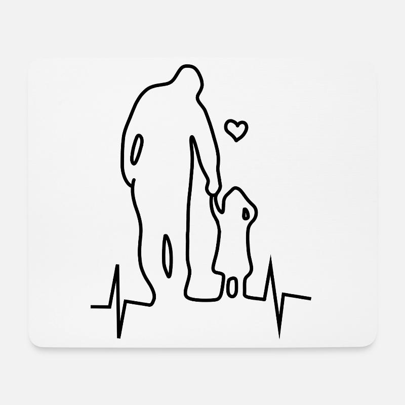 Vater Tochter Herzschlag - Mousepad (Querformat) - Weiß