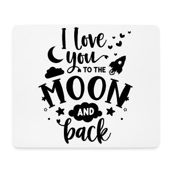 Je t’aime jusqu’à la Lune et retour - Tapis de souris (format paysage) - blanc - Devant
