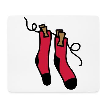 Chaussettes sur corde à linge - Idée cadeau de chaussettes colorées - Tapis de souris (format paysage) - blanc - Devant