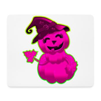 Mignonne Citrouille d'Halloween - Rose - Tapis de souris (format paysage) - blanc - Devant