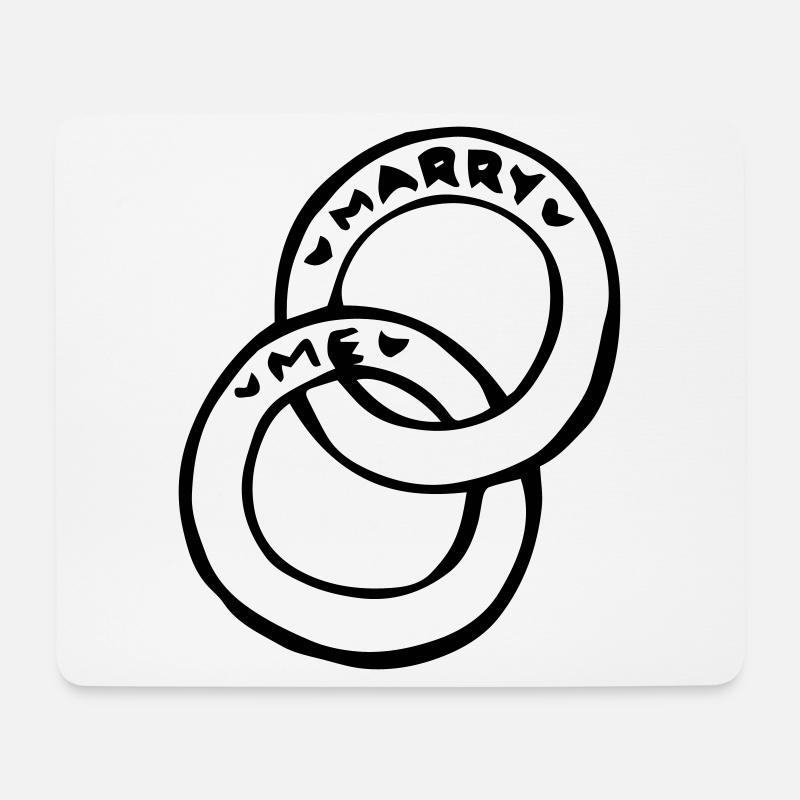 Marry me Heiratsantrag Hochzeit Geschenkidee - Mousepad (Querformat) - Weiß