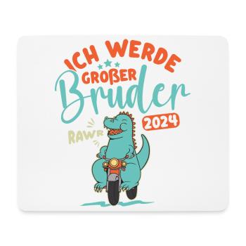 Großer Bruder 2024 Junge Dino Geschwister Geburt - Mousepad (Querformat) - Weiß - Vorne