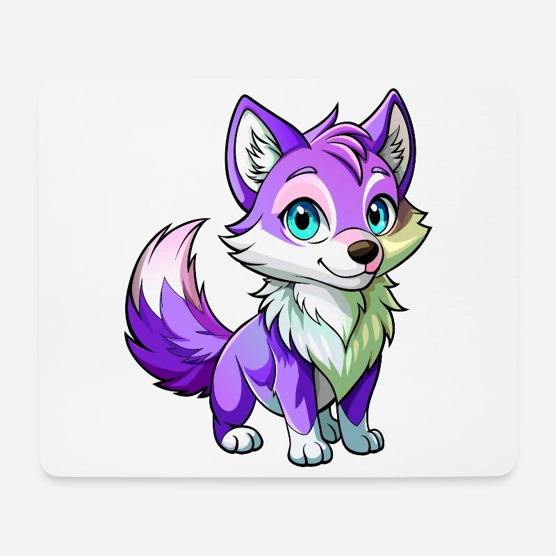 Lila Babywolf - Mousepad (Querformat) - Weiß