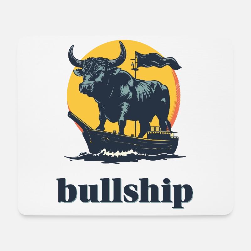 Retro Bullship - Mouse Pad (horizontal) - white