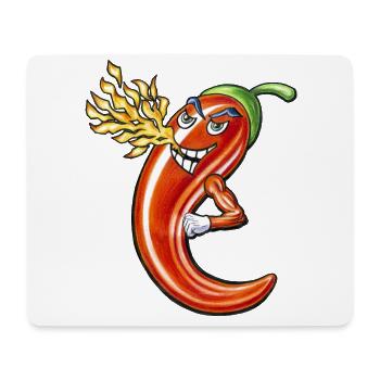 Funny Spicy Chili On Fire - Mouse Pad (horizontal) - white - Front