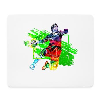 Handball Handballspieler im Schuß aufs Tor - Mousepad (Querformat) - Weiß - Vorne
