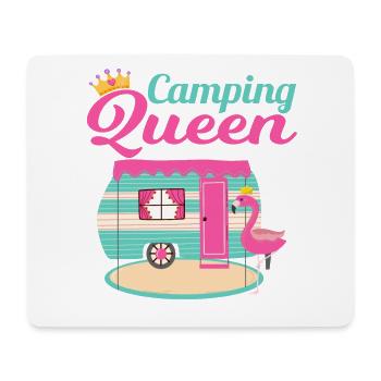 Camping Queen Camping Fan Flamingo and Crown - Tapis de souris (format paysage) - blanc - Devant