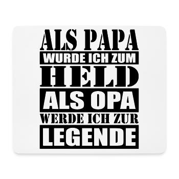 Opa Held Legende - Mousepad (Querformat) - Weiß - Vorne