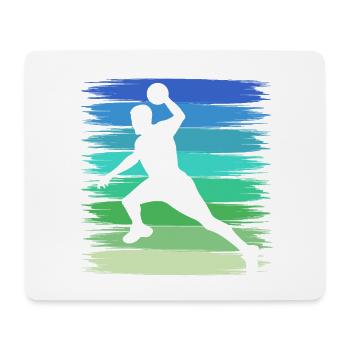 Handball Handballspieler im Schuß aufs Tor - Mousepad (Querformat) - Weiß - Vorne