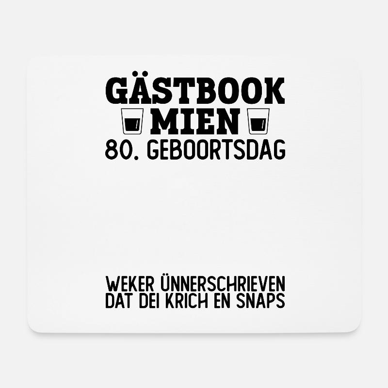 80 Geburtstag Plattdeutsch Gästebuch Norddeutsch - Mousepad (Querformat) - Weiß