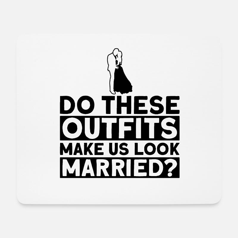 Braut Bräutigam Partneroutfit Hochzeit - Mousepad (Querformat) - Weiß