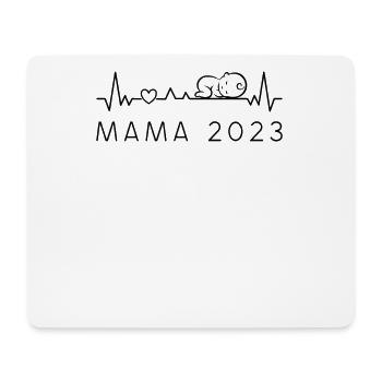 Mama 2023 Herzschlag Für Zukünftige Mutter - Mousepad (Querformat) - Weiß - Vorne
