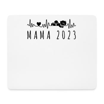 Mama 2023 Herzschlag Baby Ankündigung Für Mutter - Mousepad (Querformat) - Weiß - Vorne