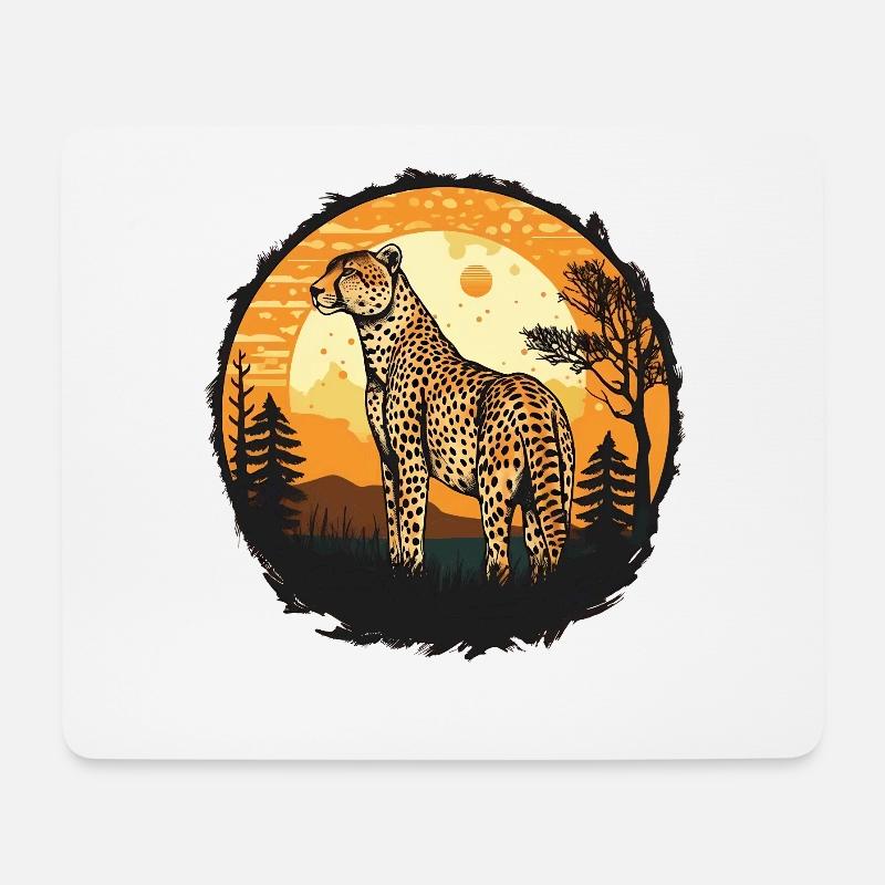 Guépard Gepard - Tapis de souris (format paysage) - blanc