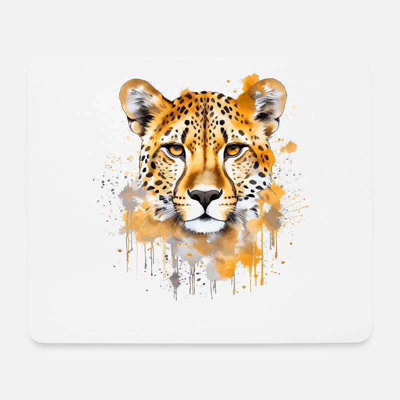 Gepard Cheetah - Mousepad (Querformat) - Weiß