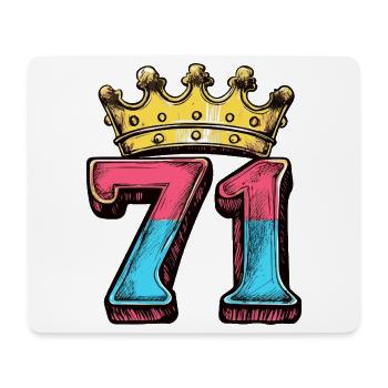 71 Zahl Krone - Mousepad (Querformat) - Weiß - Vorne