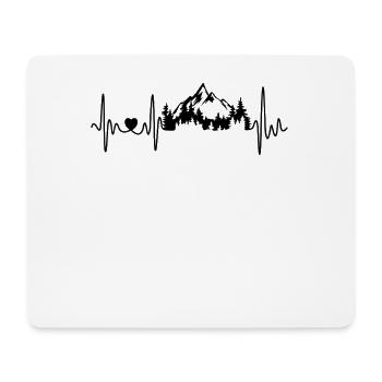 Mountains heartbeat For hikers and mountain bikers - Mouse Pad (horizontal) - white - Front