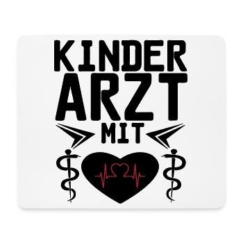 Kinderarzt mit Herz Geschenk - Mousepad (Querformat) - Weiß - Vorne
