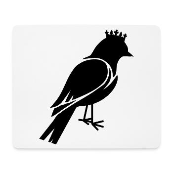 Bird silhouette with crown - Mouse Pad (horizontal) - white - Front