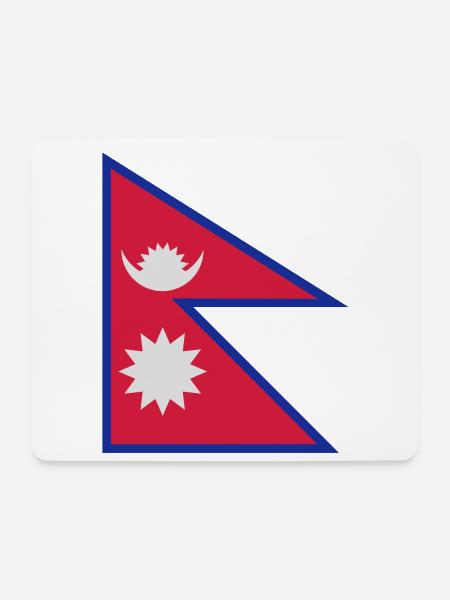 Nepal-Flagge - Mousepad (Querformat) - Weiß
