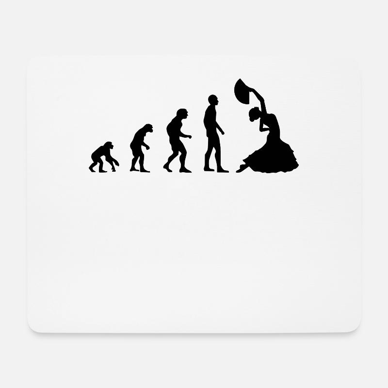 Flamenco Evolution / Flamenco Tanz / Kleid - Mousepad (Querformat) - Weiß