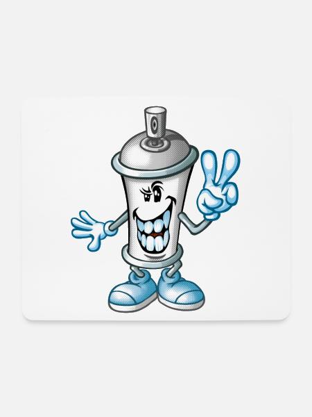 Sprühfarbe Karikatur - Mousepad (Querformat) - Weiß